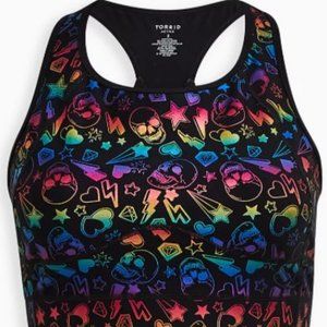 Torrid Foil Skull Print Sports Bra 2X